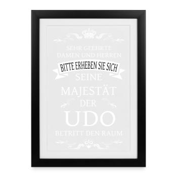 His Majesty Udo enters the room - Framed poster (27 × 37 cm) - black - Front
