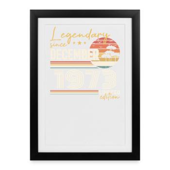 Cadeau 52e Anniversaire Décembre 1973 - Affiche encadrée (27 × 37 cm) - noir - Devant