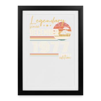 Cadeau 48e Anniversaire Décembre 1977 - Affiche encadrée (27 × 37 cm) - noir - Devant