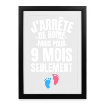Funny Pregnancy Announcement - Humor Mom-to-be 2026 - Framed poster (27 × 37 cm) - black - Front