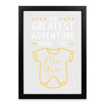 Sexe Révélation Nouvel An - Affiche encadrée (27 × 37 cm) - noir - Devant