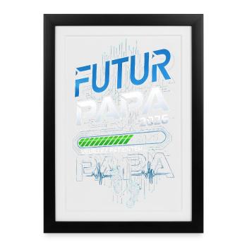Futur Papa 2026 - Affiche encadrée (27 × 37 cm) - noir - Devant