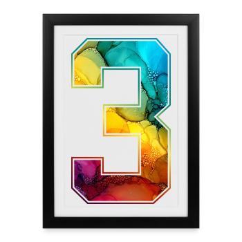NO. 3 NUMBER 3 COLLEGE 3RD BIRTHDAY - Framed poster (27 × 37 cm) - black - Front