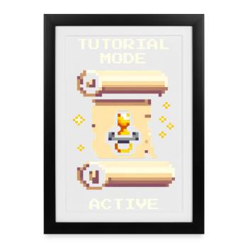 Tutorial Mode Active | Parents at the learning level - Framed poster (27 × 37 cm) - black - Front