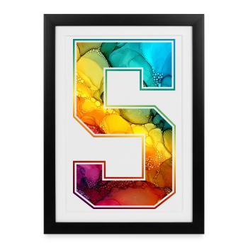 NON. 5 NUMÉRO 5 COLLÈGE 5E ANNIVERSAIRE - Affiche encadrée (27 × 37 cm) - noir - Devant