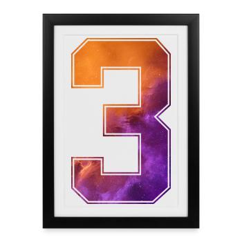 NO. 3 NUMBER 3 COLLEGE 3RD BIRTHDAY - Framed poster (27 × 37 cm) - black - Front