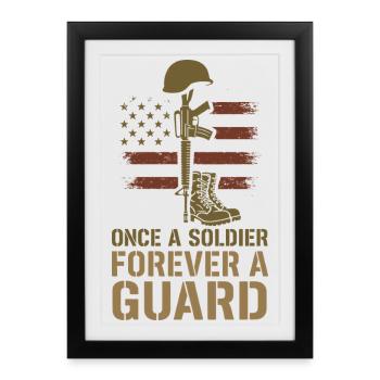 Vétéran de l’armée Vétéran de la Garde nationale en - Affiche encadrée (27 × 37 cm) - noir - Devant