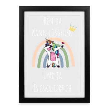 Unicorn Rainbow Escalation - Framed poster (27 × 37 cm) - black - Front