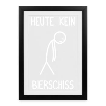 No beer today Beer drinkers Beer lovers - Framed poster (27 × 37 cm) - black - Front