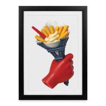 BELGIAN FRIES #1 - Bellegique - Affiche encadrée (27 × 37 cm) - noir - Devant