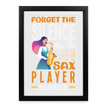 Saxophone - Framed poster (27 × 37 cm) - black - Front