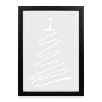 Minimalist Christmas Tree Funny Celebration - Framed poster (27 × 37 cm) - black - Front