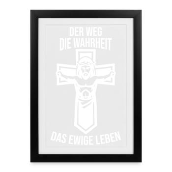 Jesus Way Truth Eternal Life Bible Verse - Framed poster (27 × 37 cm) - black - Front