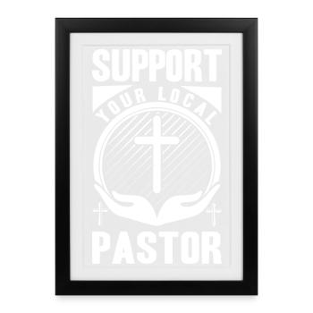 Pasteur Costume Pasteur Vêtements Homme de Dieu - Affiche encadrée (27 × 37 cm) - noir - Devant
