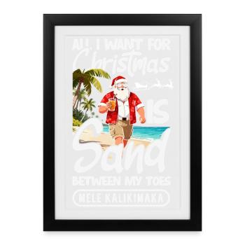 Mele Kalikimaka Hawaiian Christmas - Framed poster (27 × 37 cm) - black - Front