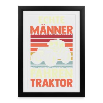 Tractor Farmer Farmer Tractor Driver Tractor - Framed poster (27 × 37 cm) - black - Front