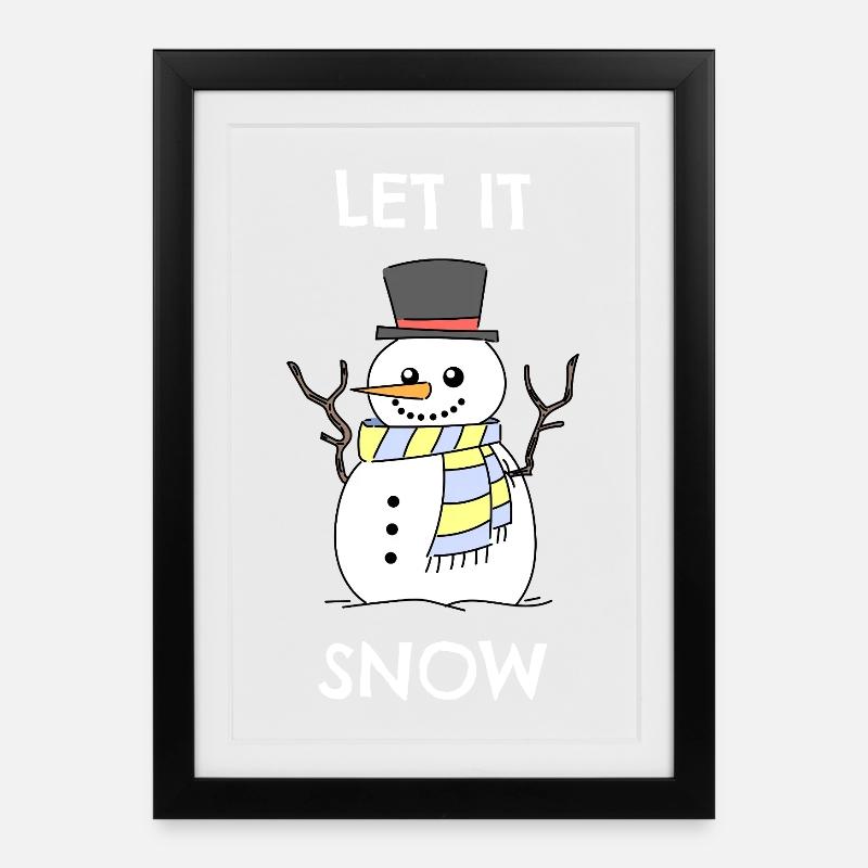 Qu’il neige - Affiche encadrée (27 × 37 cm) - noir