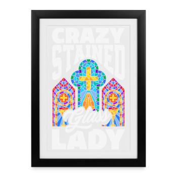 Art du vitrail Artiste du vitrail - Affiche encadrée (27 × 37 cm) - noir - Devant