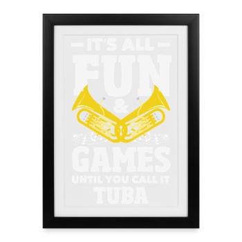 Vintage Euphonium Player - Framed poster (27 × 37 cm) - black - Front