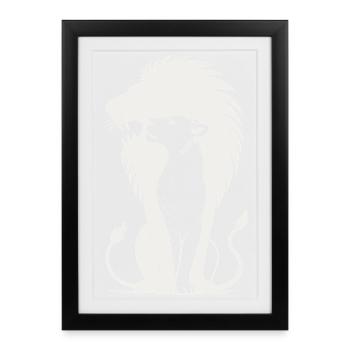 Regal Lion Silhouette - Framed poster (27 × 37 cm) - black - Front