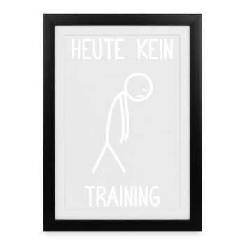 Aujourd’hui, pas d’entraînement, bodybuilding, gymnase bodybuilder - Affiche encadrée (27 × 37 cm) - noir - Devant
