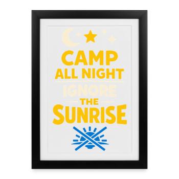 Camping Sleep InEd InM - Affiche encadrée (27 × 37 cm) - noir - Devant