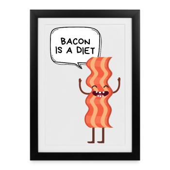 Bacon on a humorous diet - Framed poster (27 × 37 cm) - black - Front