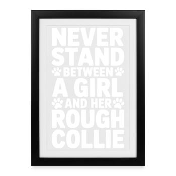 Dictions du collie à poils longs cadeau du collie à poils longs - Affiche encadrée (27 × 37 cm) - noir - Devant