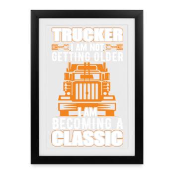 Truck Driver - Framed poster (27 × 37 cm) - black - Front