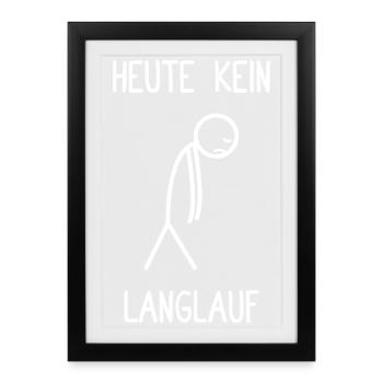 No cross-country skiing today fun après-ski skier - Framed poster (27 × 37 cm) - black - Front