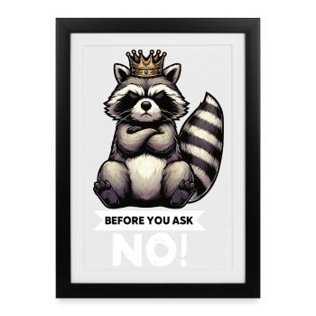 Before You Ask Raccoon Raccoon Raccoon Holder - Framed poster (27 × 37 cm) - black - Front