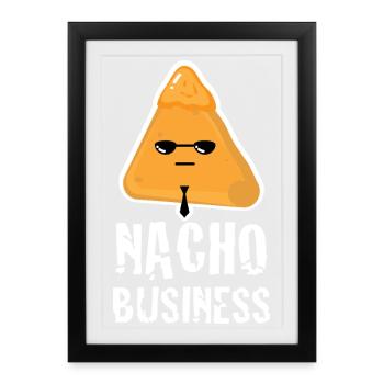 Commerce de nacho, nourriture drôle, t-shirts graphiques à jeux de mots, - Affiche encadrée (27 × 37 cm) - noir - Devant