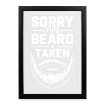 Désolé que cette barbe soit enlevée - Affiche encadrée (27 × 37 cm) - noir - Devant