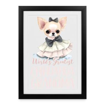 Chihuahua Chihuahueño Grandma - Framed poster (27 × 37 cm) - black - Front