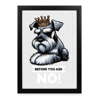 Avant que vous ne demandiez Schnauzer Riesenschnauzer - Affiche encadrée (27 × 37 cm) - noir - Devant