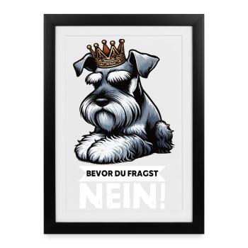Avant que vous ne demandiez Pas de Schnauzer Géant - Affiche encadrée (27 × 37 cm) - noir - Devant