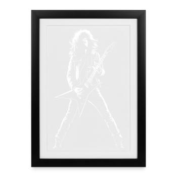 Gitarrist Mann spielt E-Gitarre Druck - Gerahmtes Poster (27 × 37 cm) - Schwarz - Vorne
