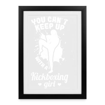 Kickboxing Filles - Affiche encadrée (27 × 37 cm) - noir - Devant