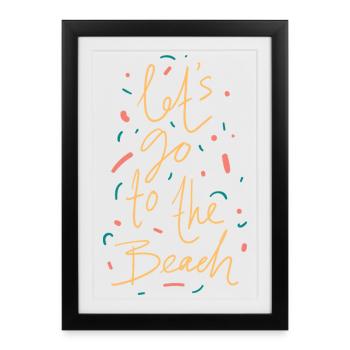 Chemise On va à la plage - Affiche encadrée (27 × 37 cm) - noir - Devant