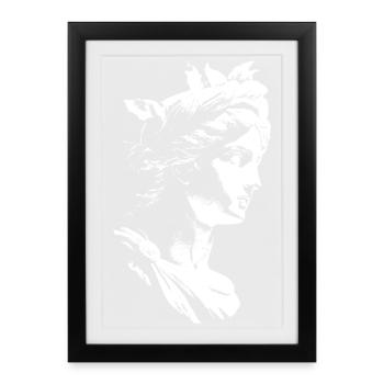 Ancient Greek Goddess – Black & White Art - Framed poster (27 × 37 cm) - black - Front