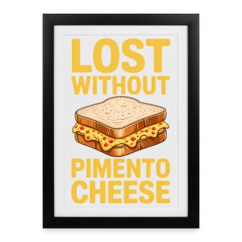 Sandwichs au fromage piment cadeau au fromage - Affiche encadrée (27 × 37 cm) - noir - Devant