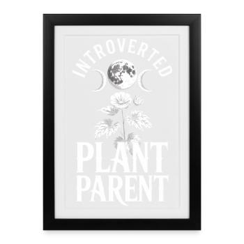 Plante mère introvertie Lune & Plante - Affiche encadrée (27 × 37 cm) - noir - Devant