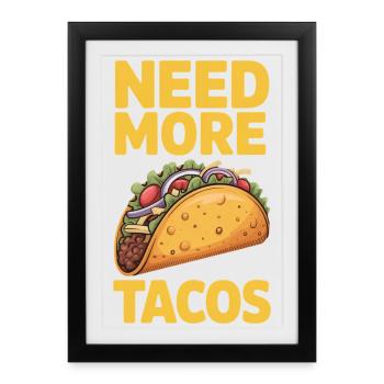 Cadeau Taco Mexican Tacos - Affiche encadrée (27 × 37 cm) - noir - Devant