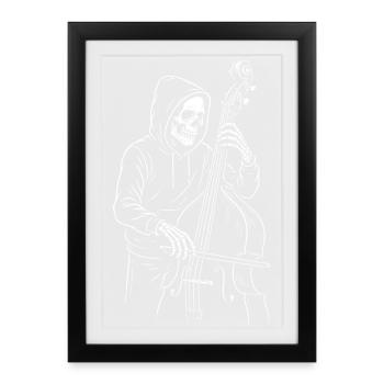 Hooded Skeleton Cellist - Framed poster (27 × 37 cm) - black - Front