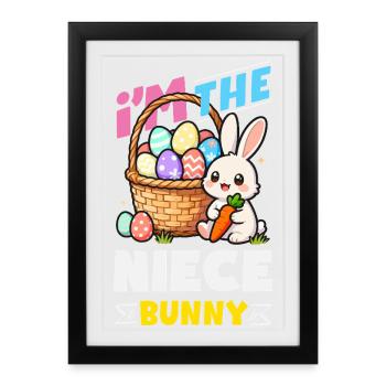 Happy Easter Sweet Easter Bunny Egg Hunt Easter Eggs - Framed poster (27 × 37 cm) - black - Front