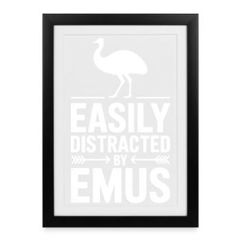 Emu Sayings Emu Funny Emu Gift - Framed poster (27 × 37 cm) - black - Front