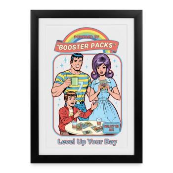 Propulsés par des boosters Booster Booster Fit monter de niveau votre day trading - Affiche encadrée (27 × 37 cm) - noir - Devant