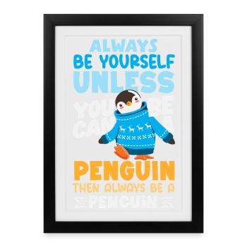 Cute Penguin - Gift for Penguin Lover - Framed poster (27 × 37 cm) - black - Front