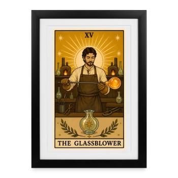 Souffleurs de verre | Tarot d’Art du Verre - Affiche encadrée (27 × 37 cm) - noir - Devant