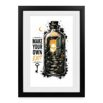 Your own exit door: Path to the outdoors - Framed poster (27 × 37 cm) - black - Front